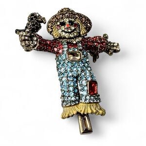 JTV Off Park Collection Scarecrow Multi Color Crystal Pin Brooch or Pendant